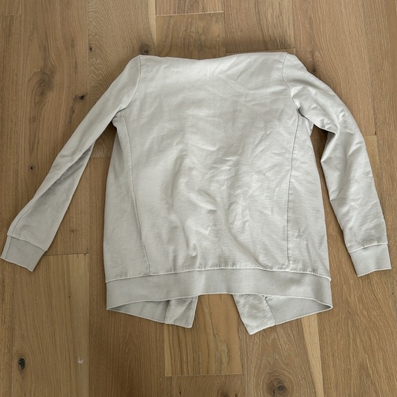 AllSaints Brooke Knit Jacket Hoodie Sweatshirt Wrap Ivory White Oversized Small - Picture 6 of 8